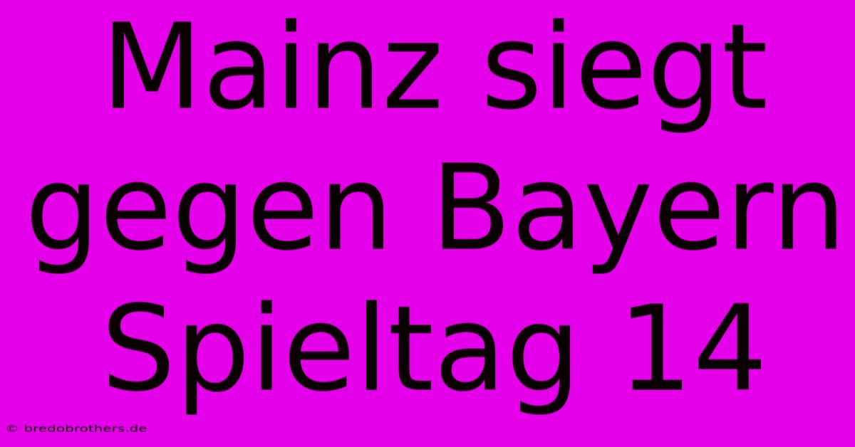 Mainz Siegt Gegen Bayern Spieltag 14