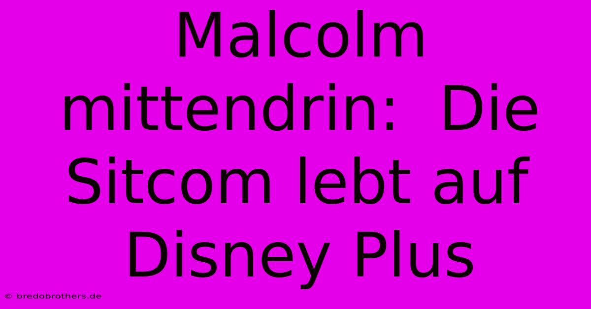 Malcolm Mittendrin:  Die Sitcom Lebt Auf Disney Plus