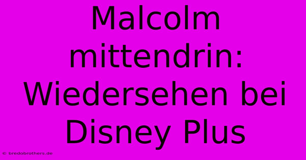 Malcolm Mittendrin: Wiedersehen Bei Disney Plus