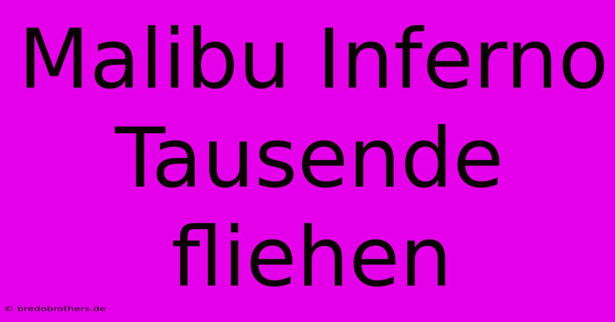 Malibu Inferno Tausende Fliehen