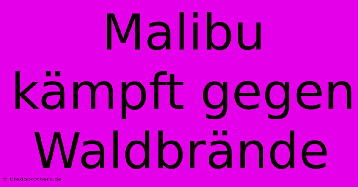 Malibu Kämpft Gegen Waldbrände