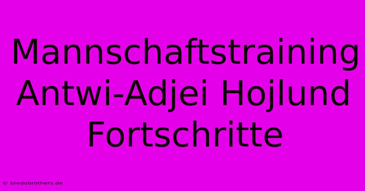 Mannschaftstraining  Antwi-Adjei Hojlund Fortschritte