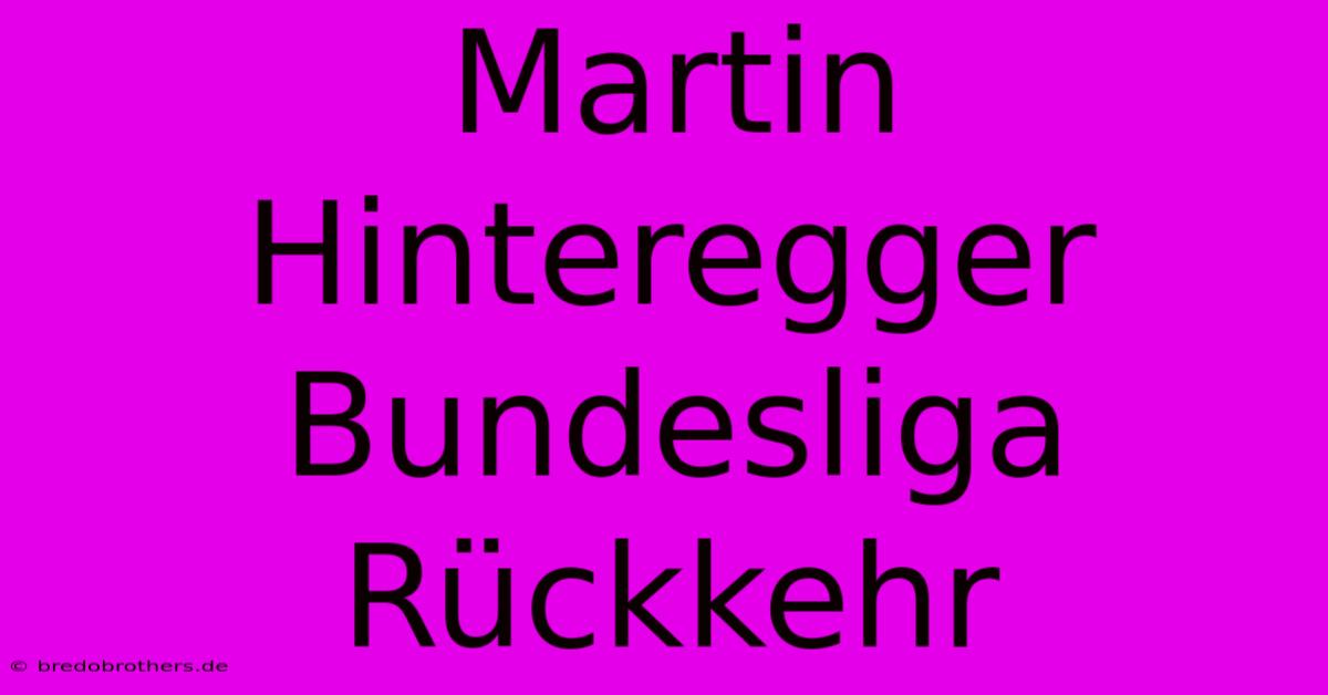 Martin Hinteregger Bundesliga Rückkehr