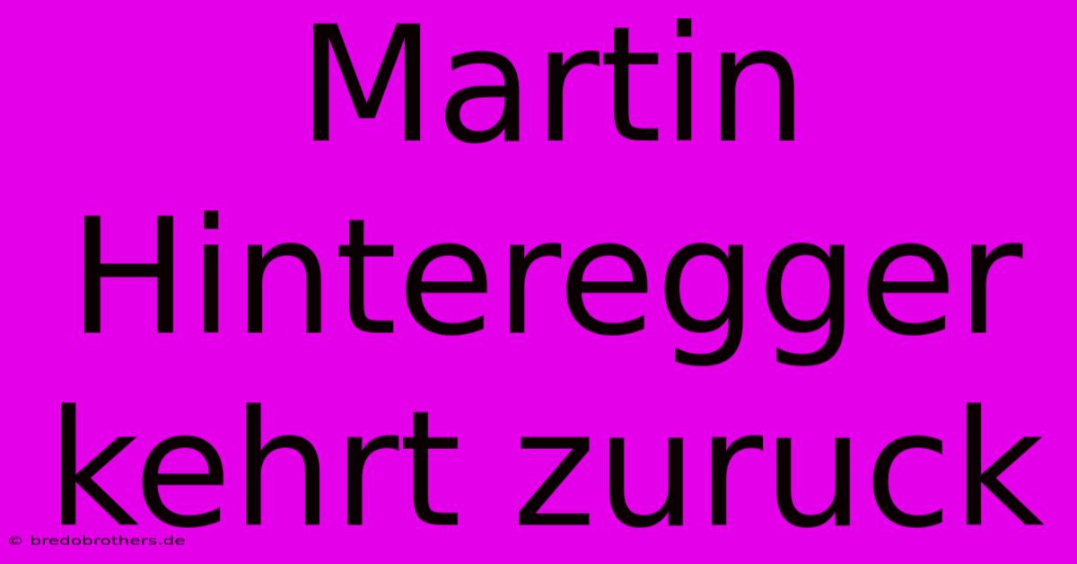 Martin Hinteregger Kehrt Zuruck