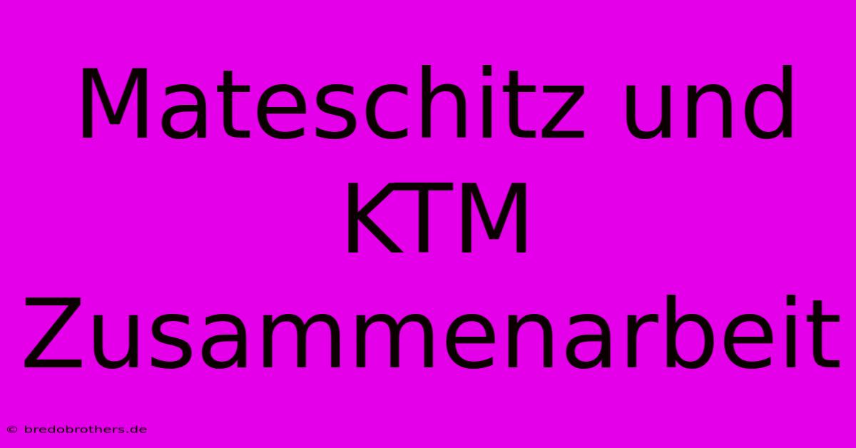 Mateschitz Und KTM Zusammenarbeit