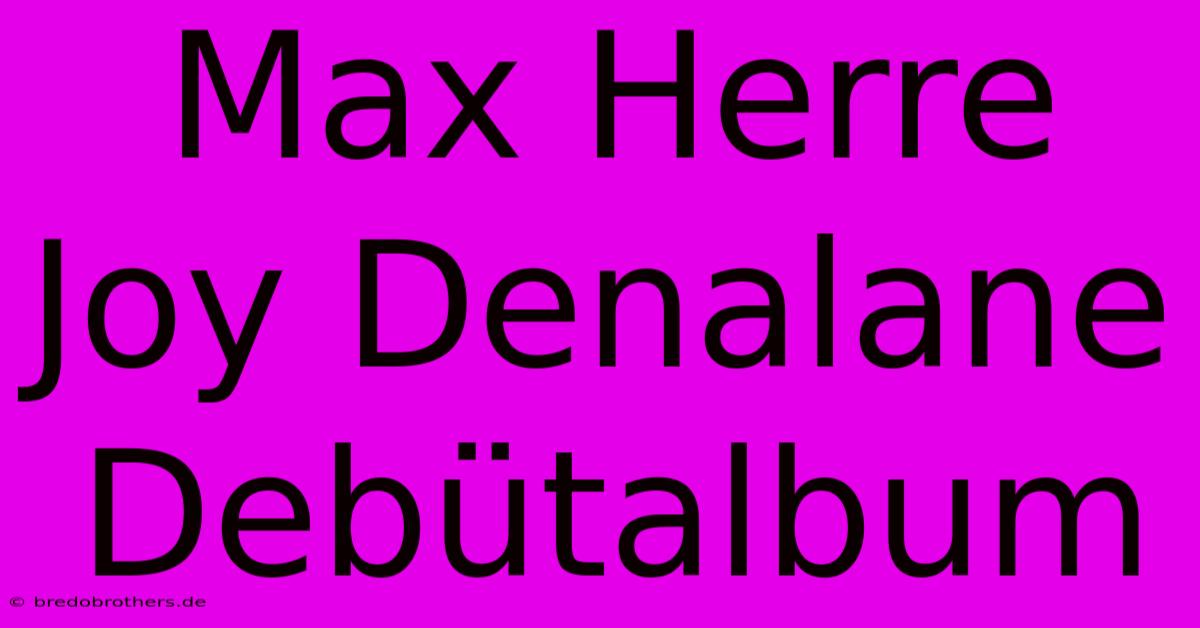 Max Herre Joy Denalane Debütalbum