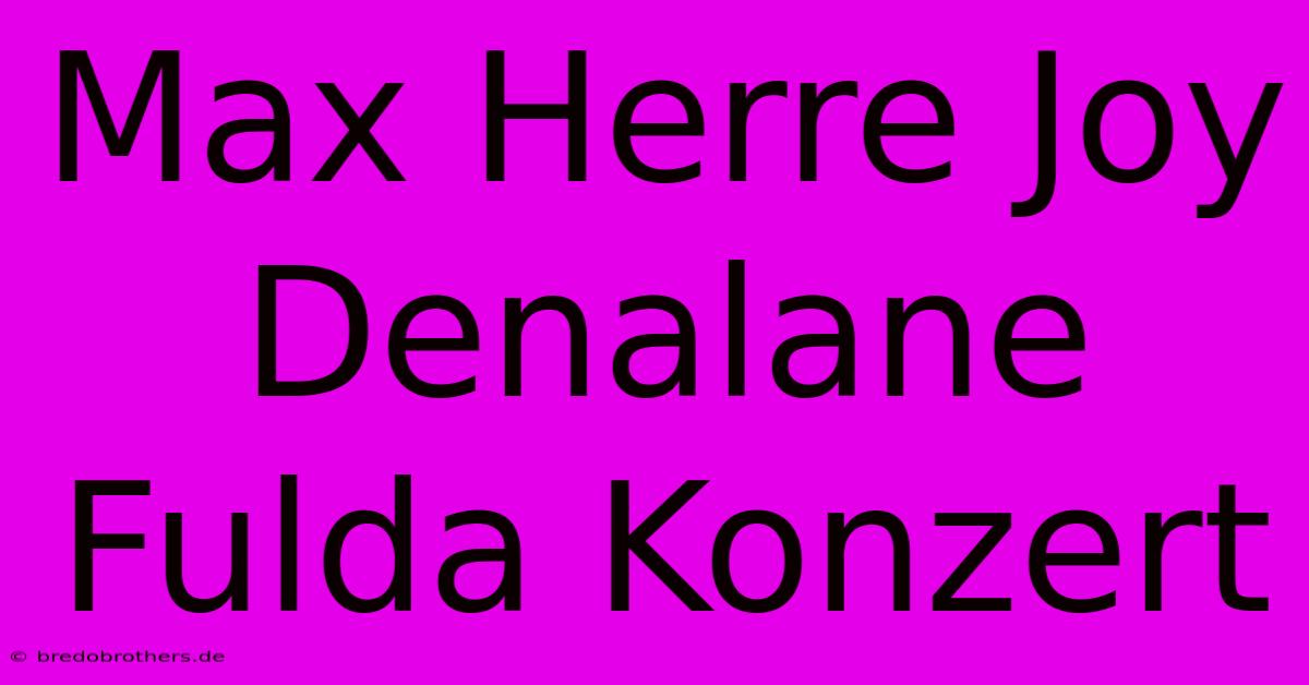 Max Herre Joy Denalane Fulda Konzert