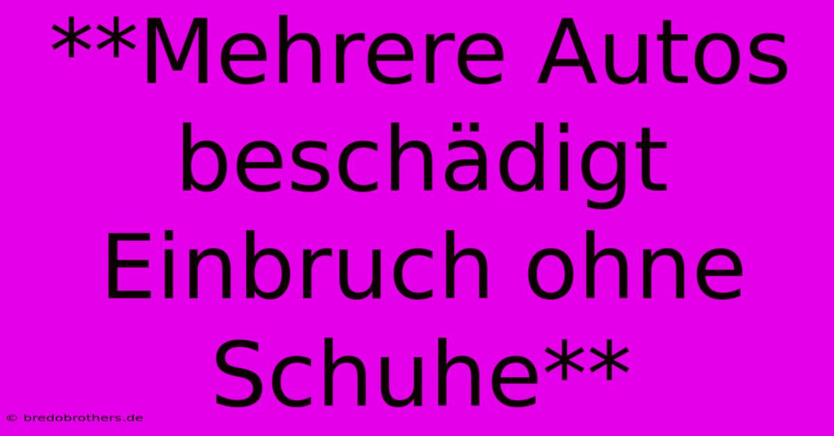 **Mehrere Autos Beschädigt Einbruch Ohne Schuhe**