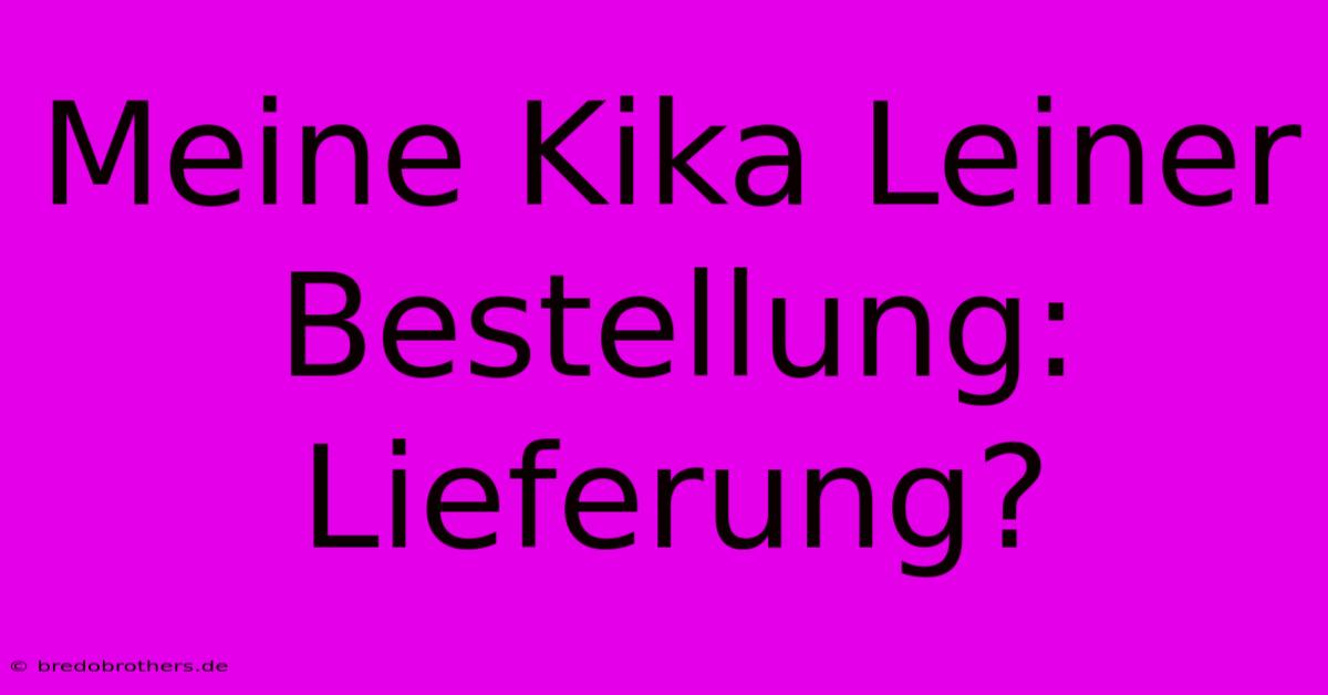 Meine Kika Leiner Bestellung: Lieferung?