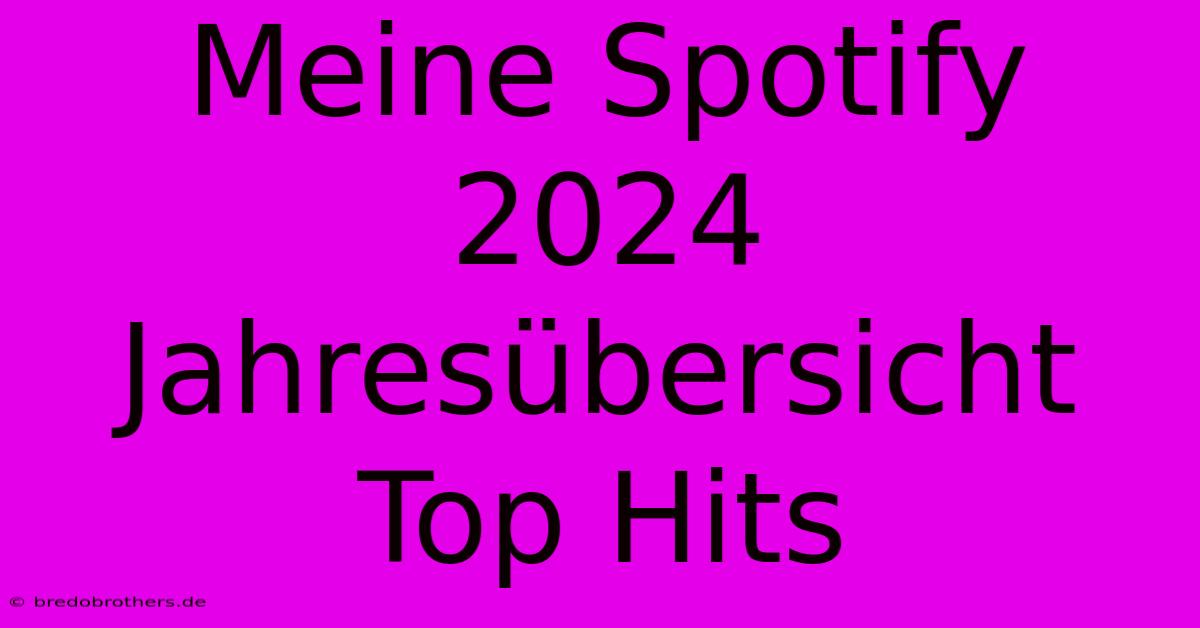 Meine Spotify 2024 Jahresübersicht Top Hits