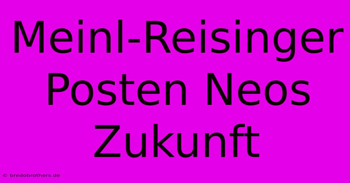 Meinl-Reisinger Posten Neos Zukunft