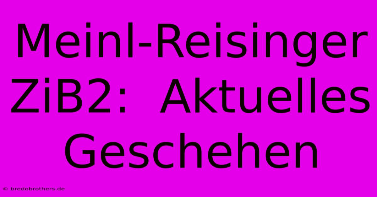 Meinl-Reisinger ZiB2:  Aktuelles Geschehen