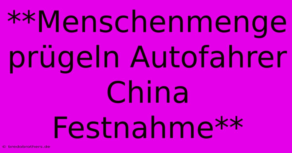 **Menschenmenge Prügeln Autofahrer China Festnahme**