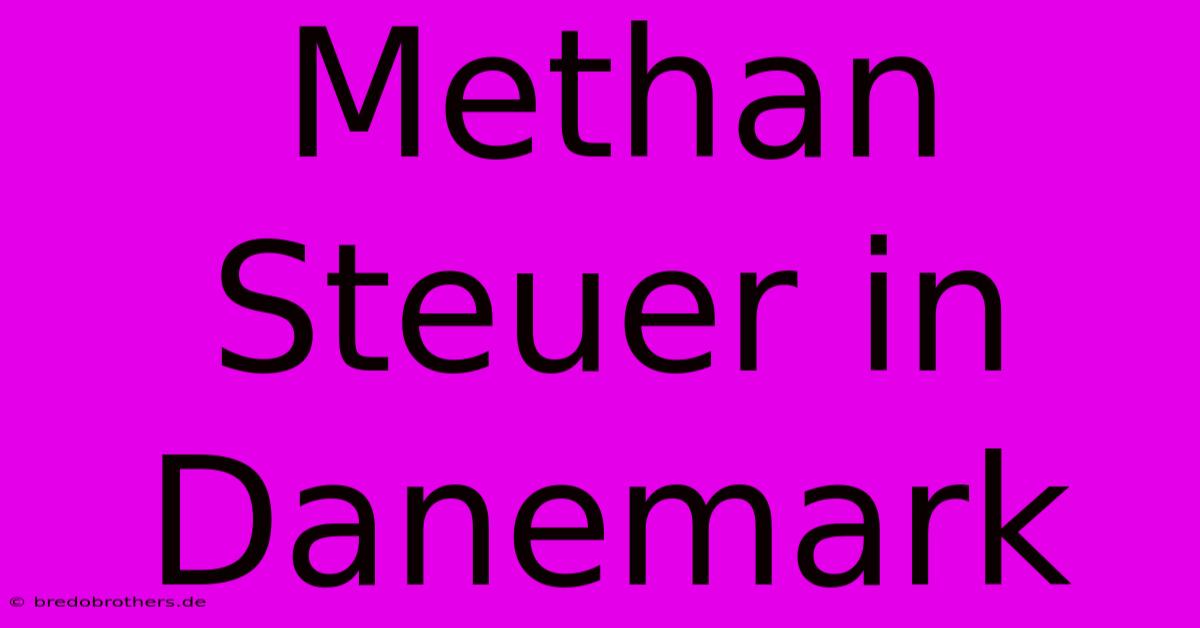 Methan Steuer In Danemark