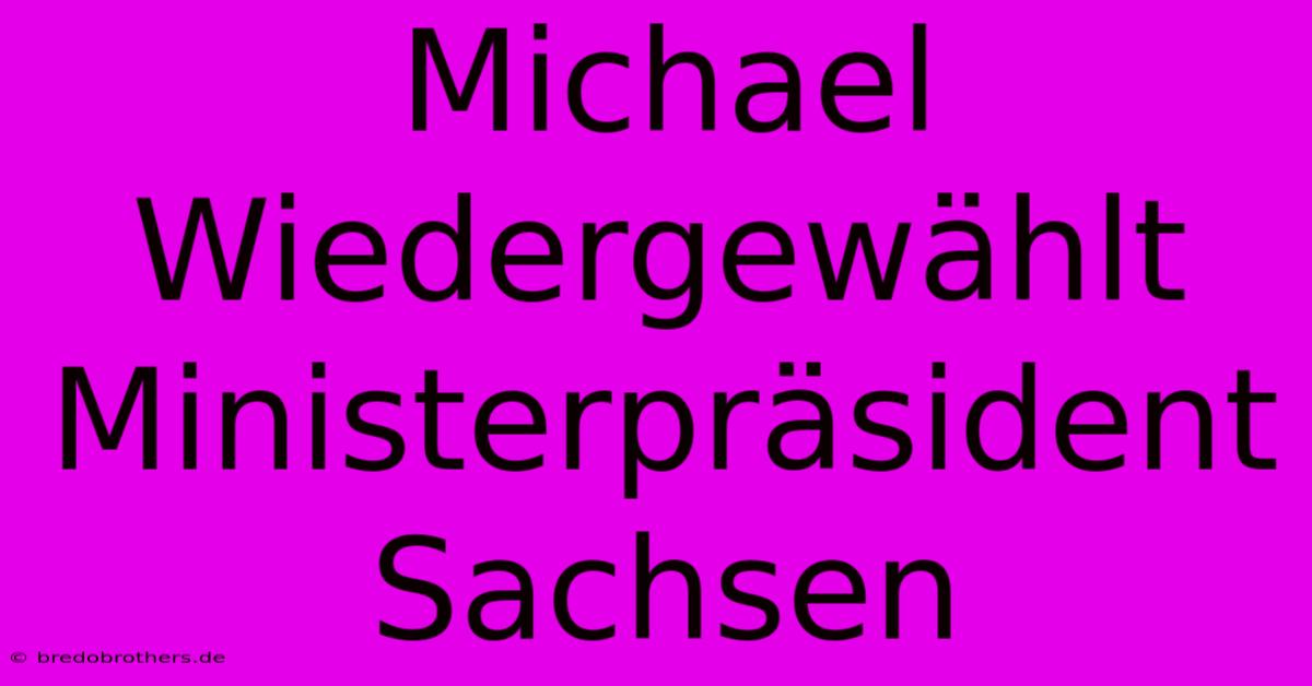 Michael Wiedergewählt Ministerpräsident Sachsen