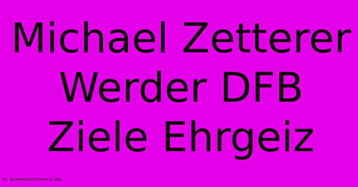 Michael Zetterer Werder DFB Ziele Ehrgeiz