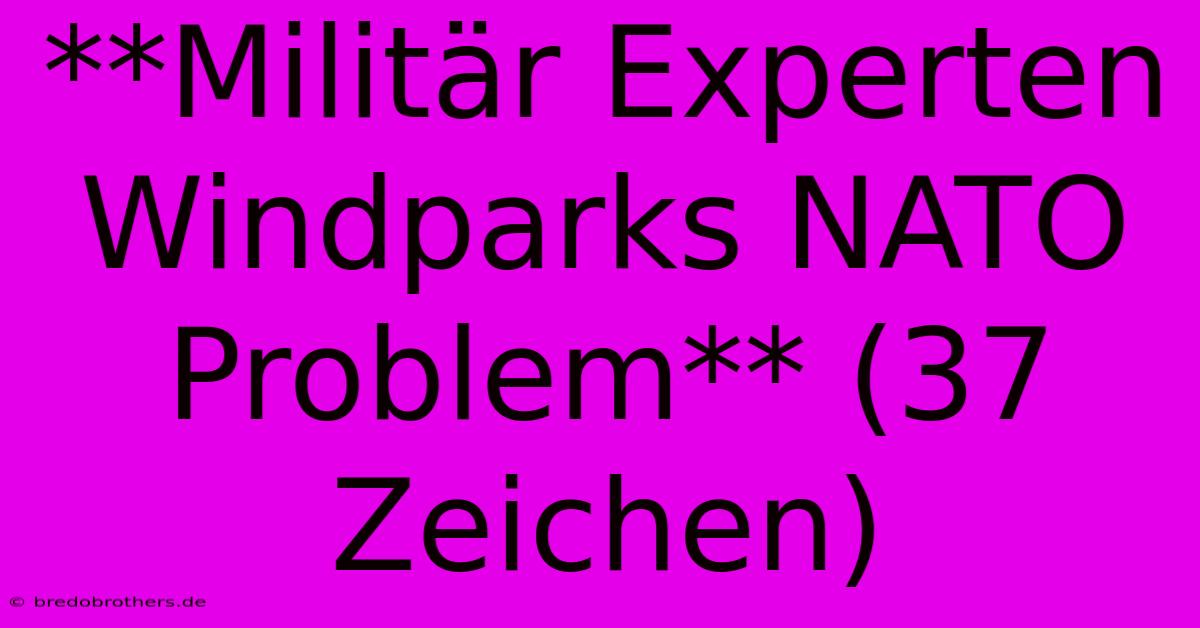 **Militär Experten Windparks NATO Problem** (37 Zeichen)