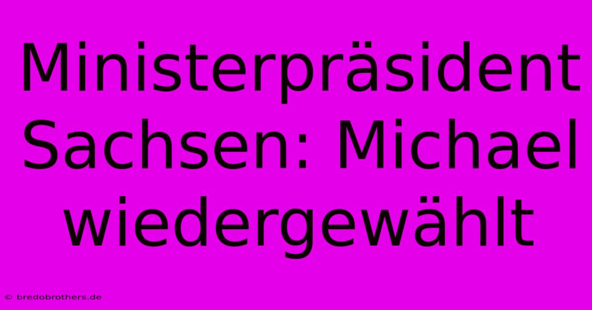 Ministerpräsident Sachsen: Michael Wiedergewählt