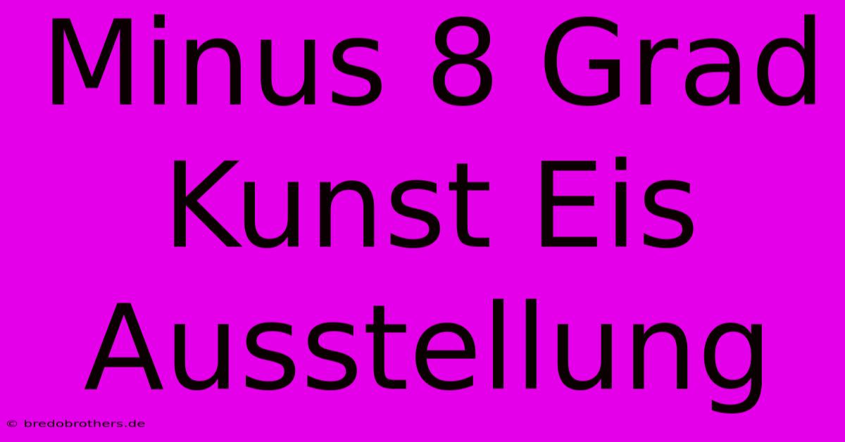 Minus 8 Grad Kunst Eis Ausstellung