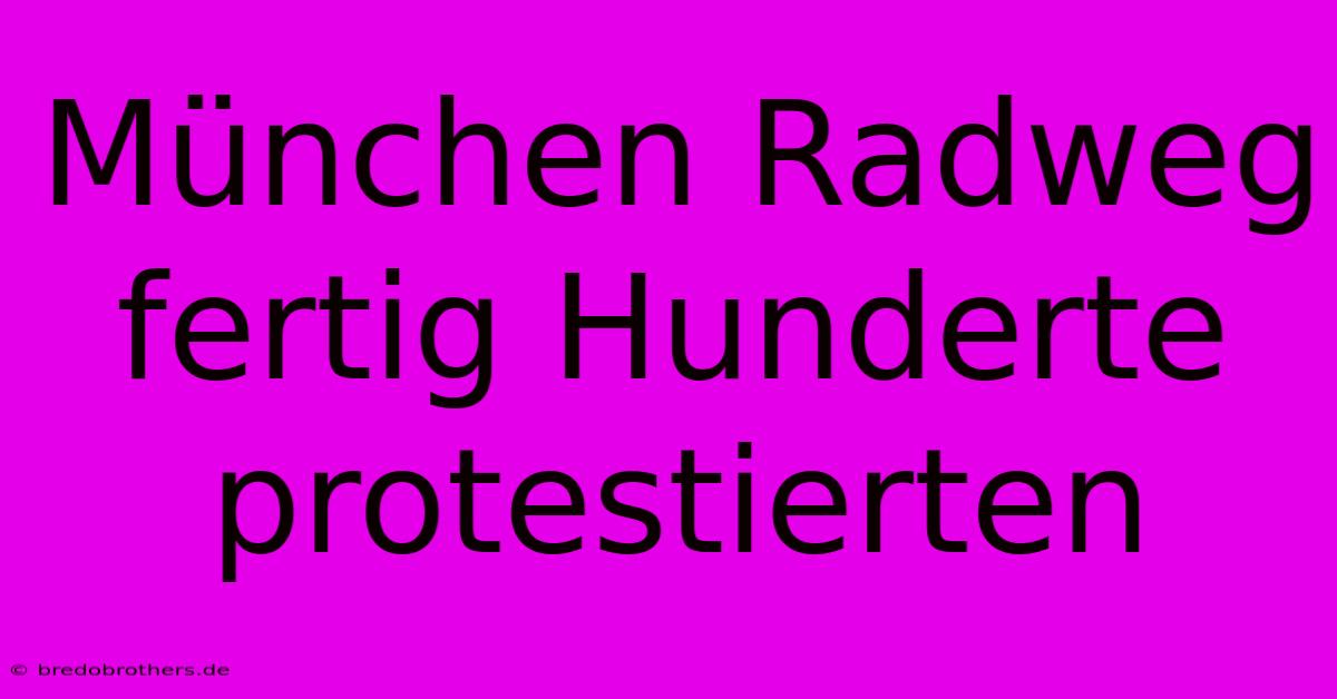 München Radweg Fertig Hunderte Protestierten