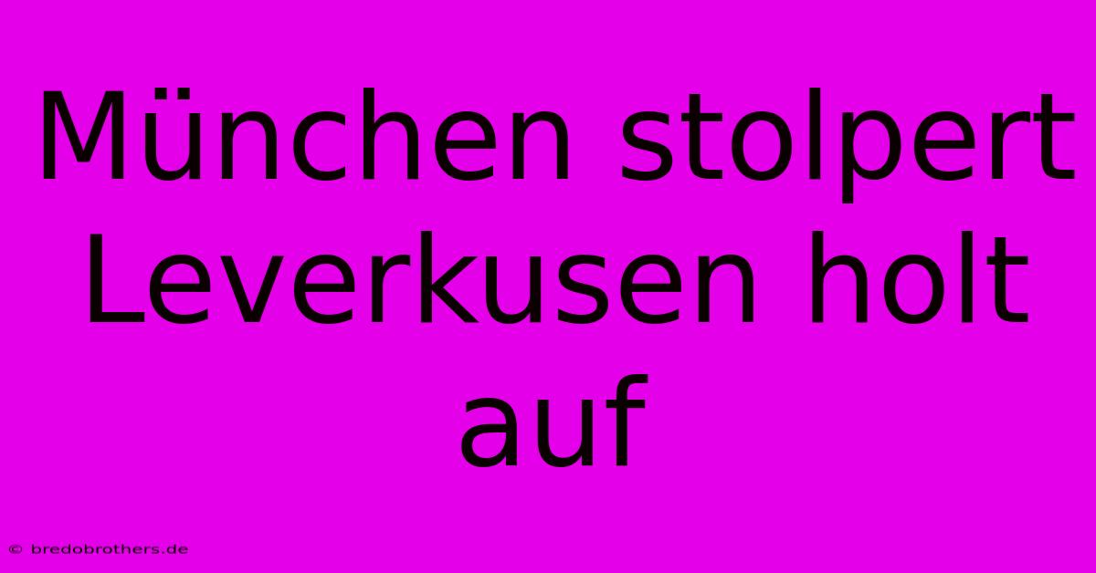 München Stolpert Leverkusen Holt Auf