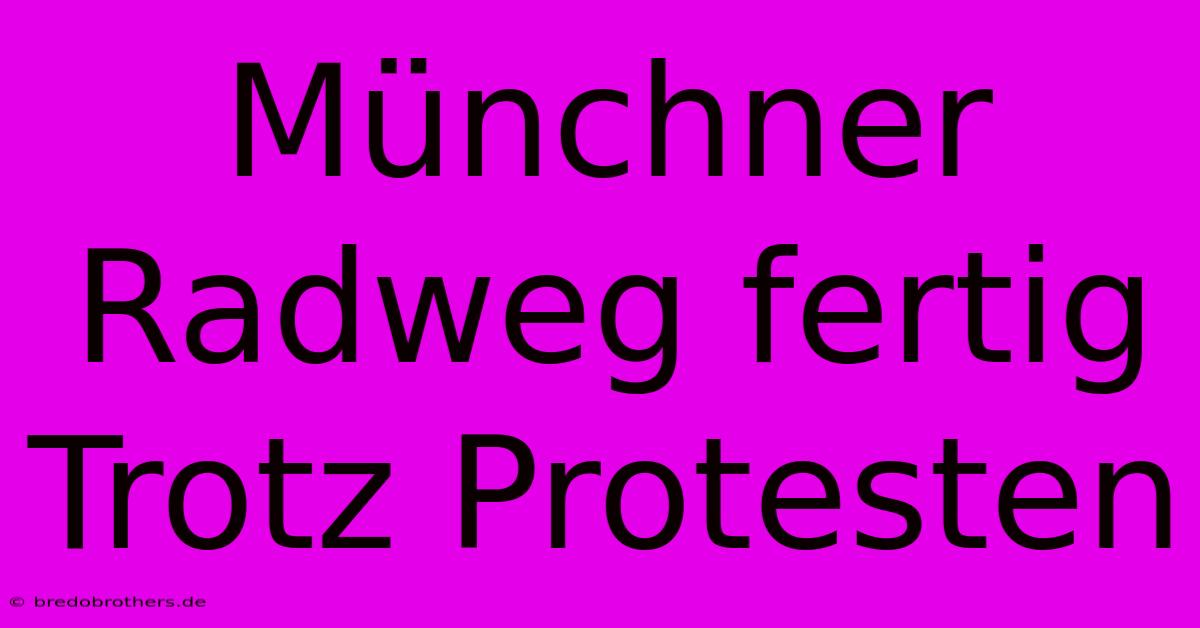 Münchner Radweg Fertig Trotz Protesten