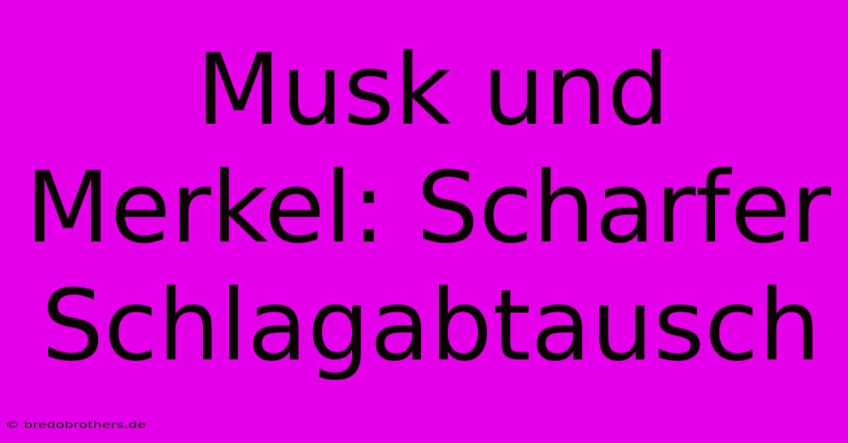 Musk Und Merkel: Scharfer Schlagabtausch