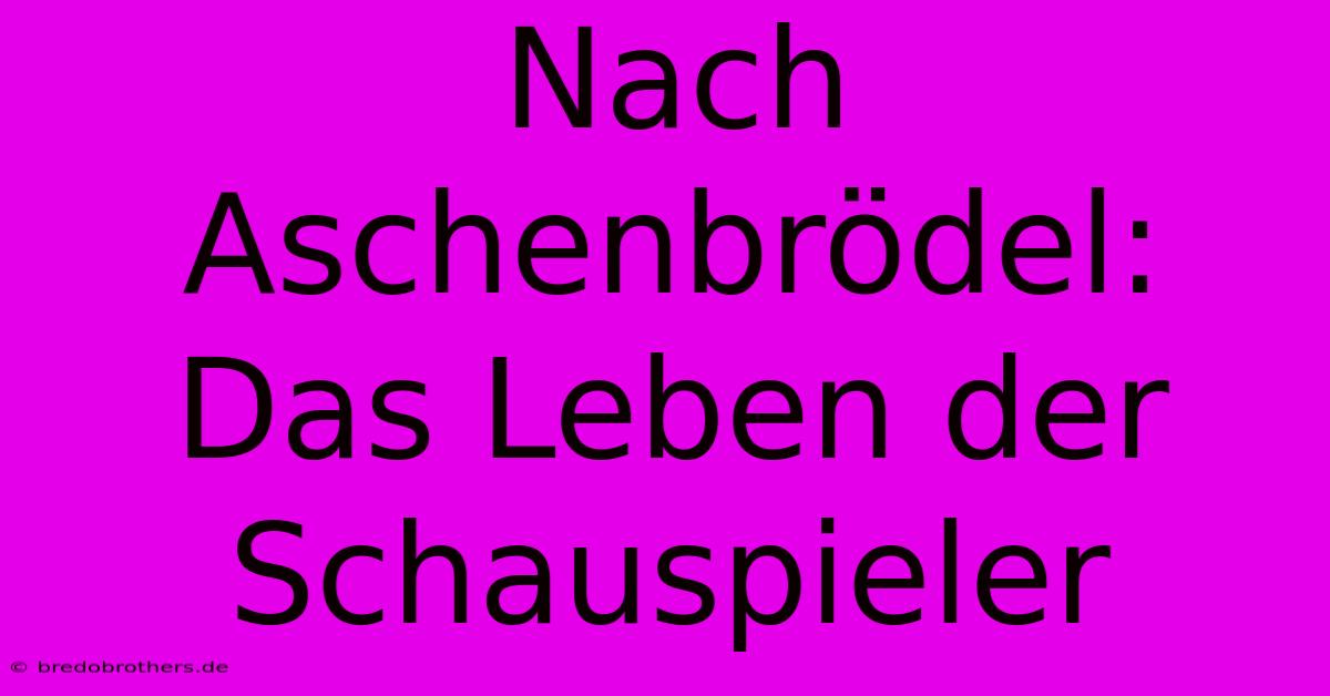 Nach Aschenbrödel: Das Leben Der Schauspieler