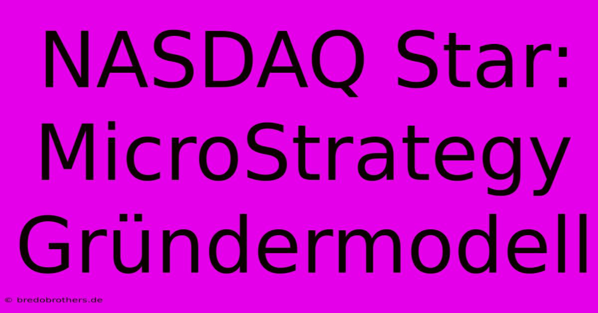 NASDAQ Star: MicroStrategy Gründermodell