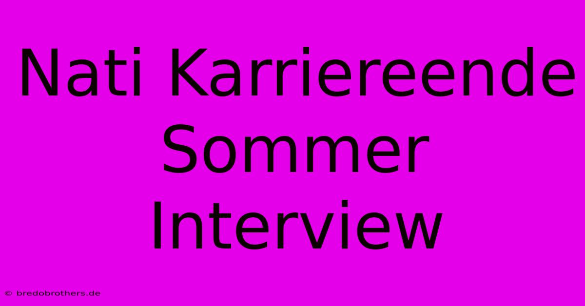 Nati Karriereende Sommer Interview