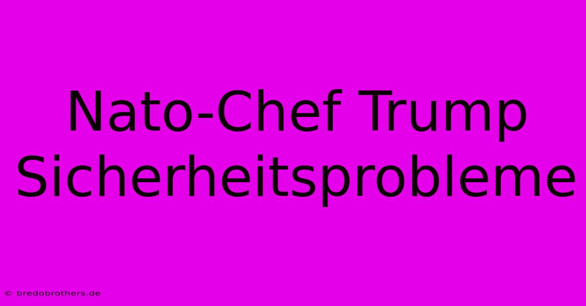 Nato-Chef Trump Sicherheitsprobleme