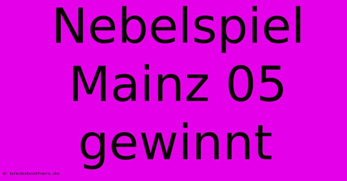 Nebelspiel Mainz 05 Gewinnt 