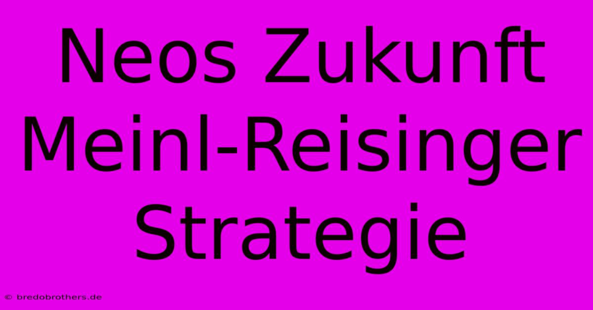 Neos Zukunft Meinl-Reisinger Strategie