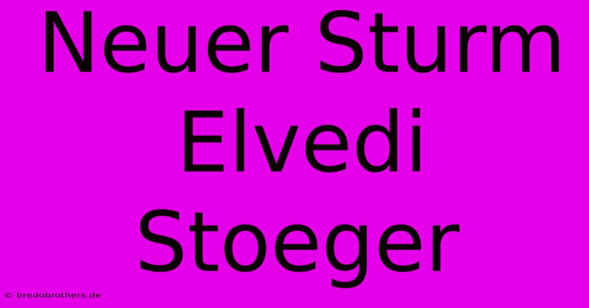 Neuer Sturm Elvedi Stoeger