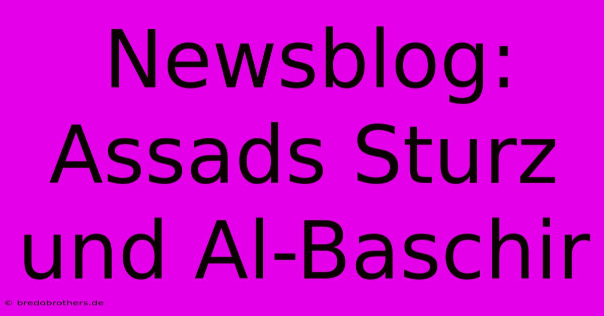 Newsblog: Assads Sturz Und Al-Baschir