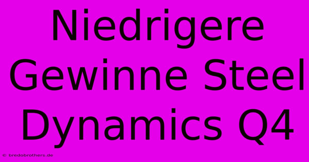 Niedrigere Gewinne Steel Dynamics Q4