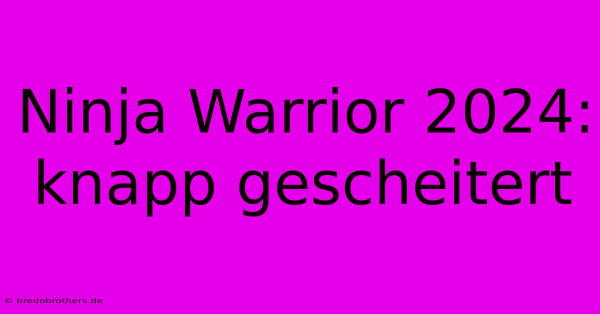 Ninja Warrior 2024: Knapp Gescheitert