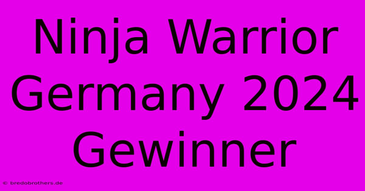 Ninja Warrior Germany 2024 Gewinner