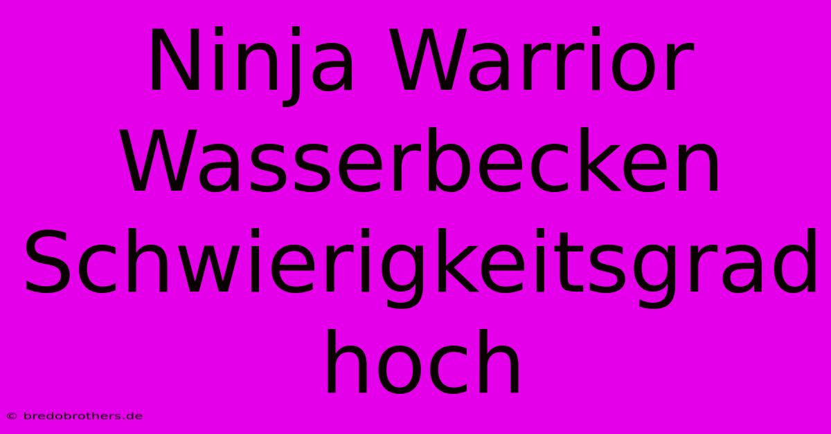 Ninja Warrior Wasserbecken Schwierigkeitsgrad Hoch