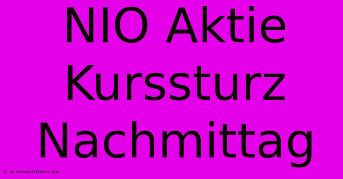 NIO Aktie Kurssturz Nachmittag