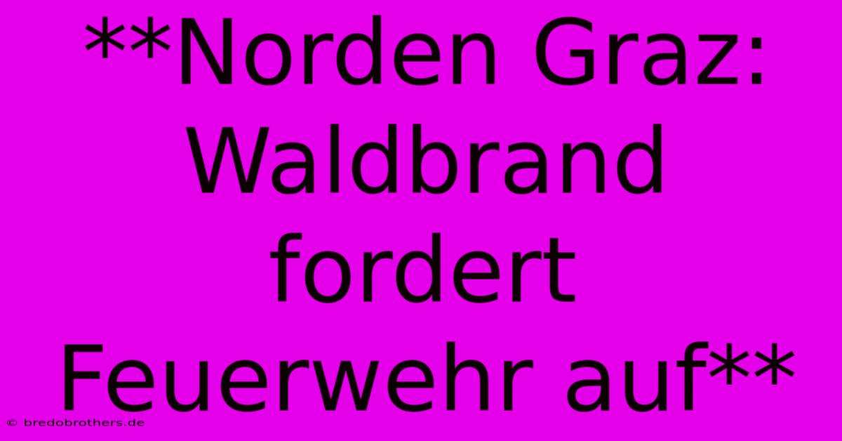 **Norden Graz:  Waldbrand Fordert Feuerwehr Auf**