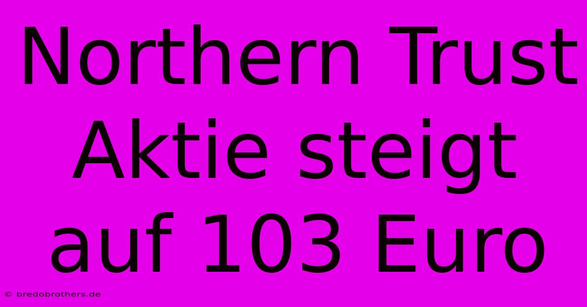 Northern Trust Aktie Steigt Auf 103 Euro