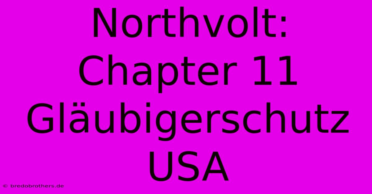 Northvolt: Chapter 11 Gläubigerschutz USA