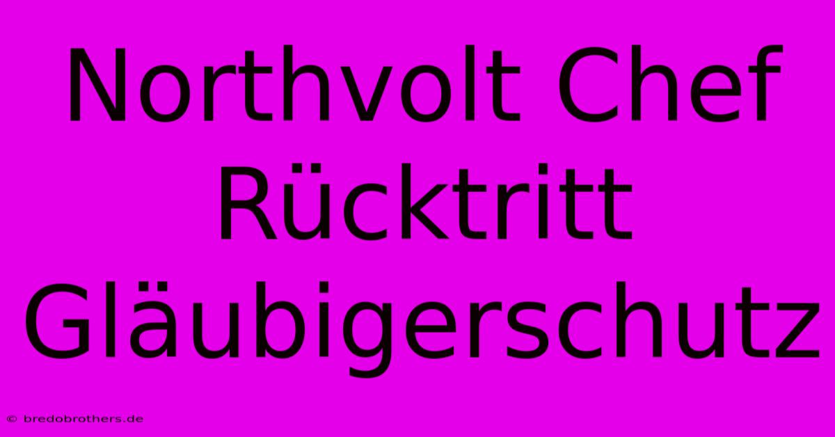 Northvolt Chef Rücktritt Gläubigerschutz