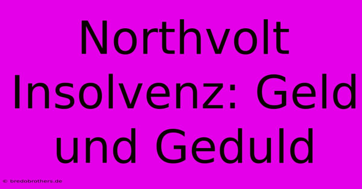 Northvolt Insolvenz: Geld Und Geduld