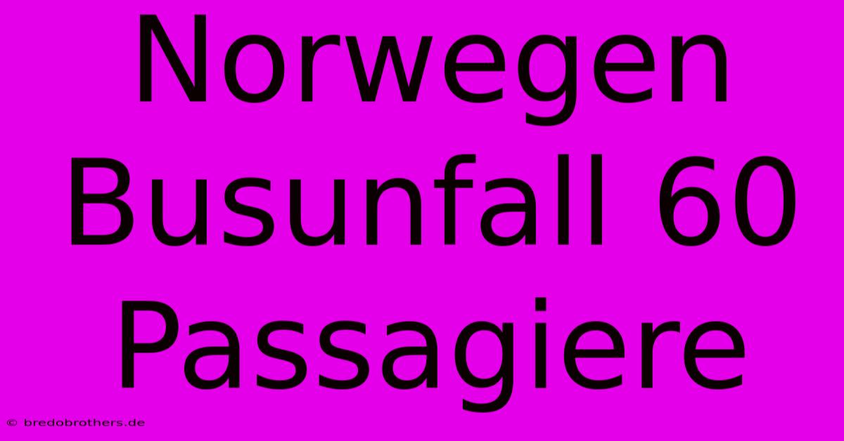 Norwegen Busunfall 60 Passagiere