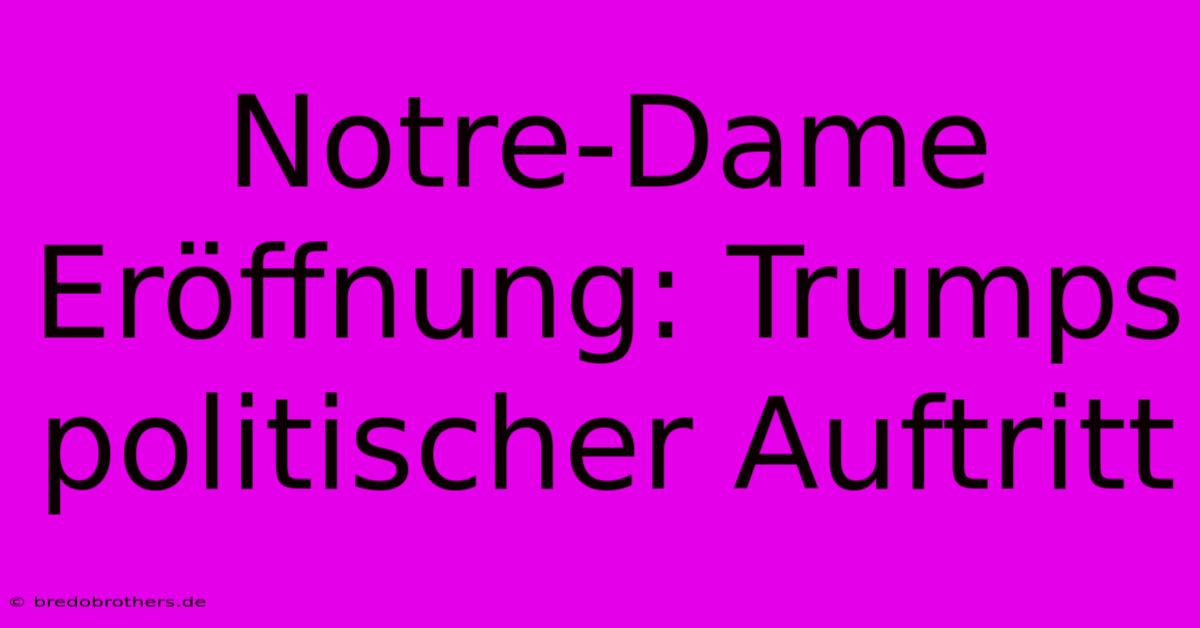 Notre-Dame Eröffnung: Trumps Politischer Auftritt