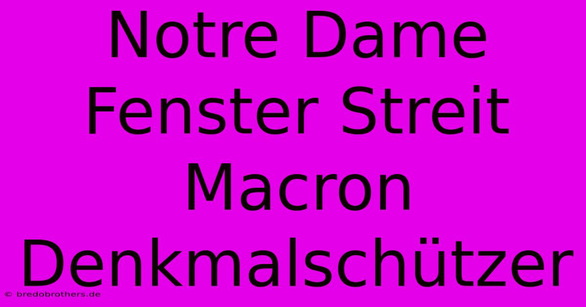 Notre Dame Fenster Streit Macron Denkmalschützer