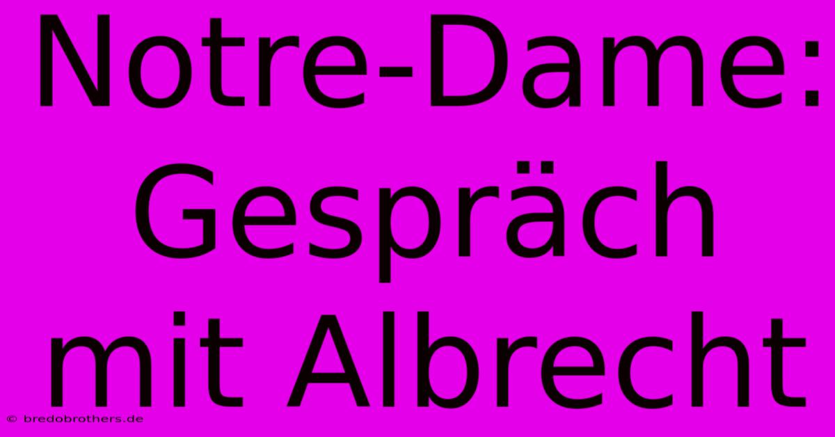 Notre-Dame: Gespräch Mit Albrecht