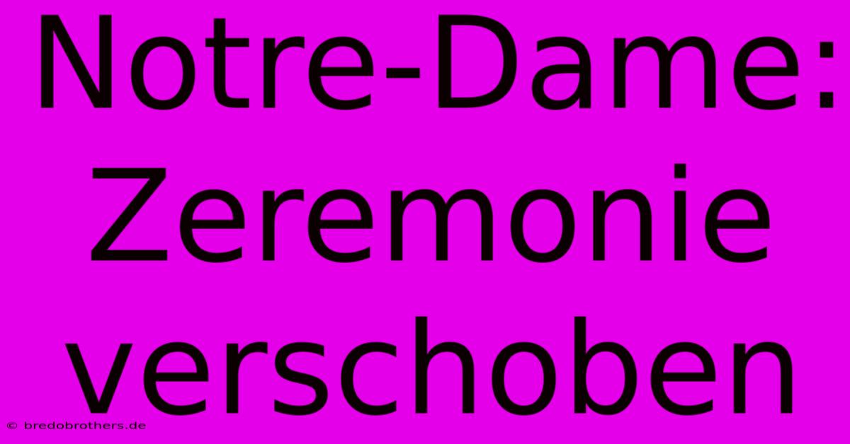 Notre-Dame: Zeremonie Verschoben